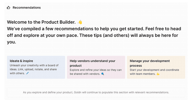Goldn Product Builder Recommendations